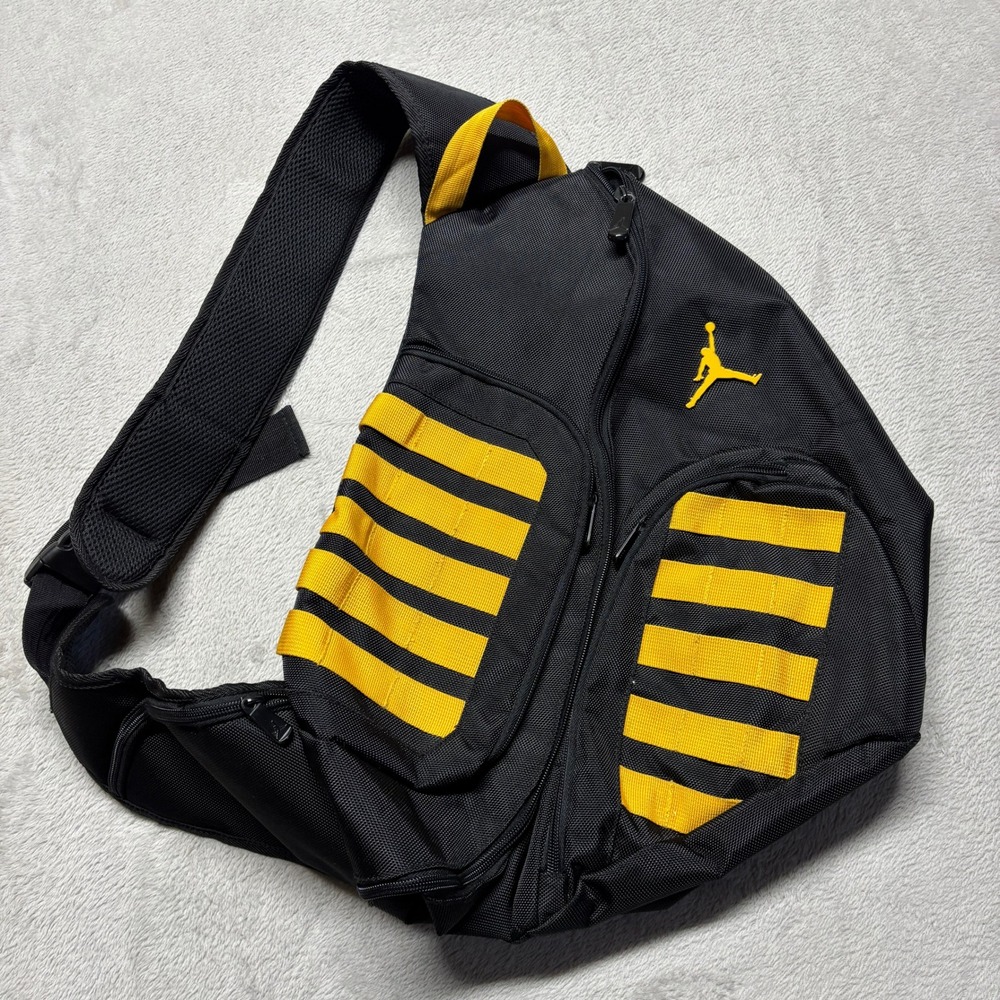 Jordan Sling Bag Single Strap Backpack Black Yellow One Size Jumpman EUC
